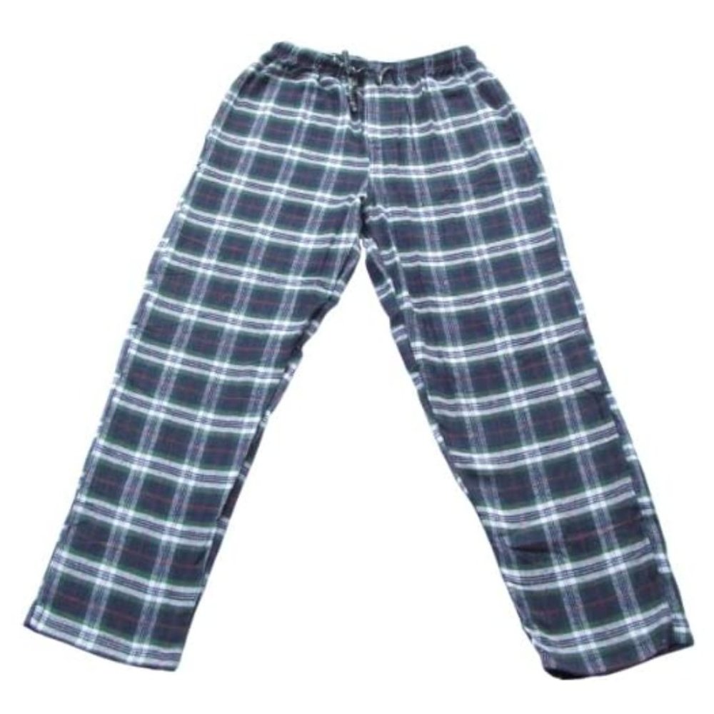 Men's 100% Cotton/Flannel Sleep Pants Blue- Green